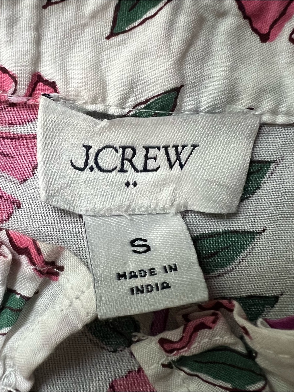 J. Crew 100% Cotton Printed Ruffle Placket Blouse Size S - Picture 5 of 8
